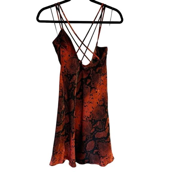 Fashion Nova Keep It Sassy Satin Mini Slip Strappy Snake Python Print Dress - Picture 5 of 8